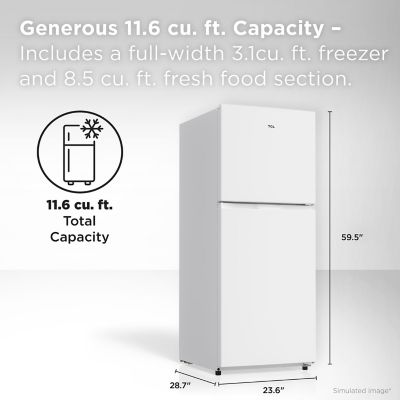 Image showing  11.6 cu. ft. Counter-Depth Refrigerator with Freezer, White
