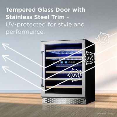 Image showing 6 th TCL 24 in. Single Zone 46 Wine Bottles Beverage & Wine Cooler