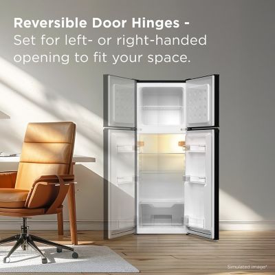 Image showing  4.7 cu. ft. Double Door Refrigerator with Freezer, Black