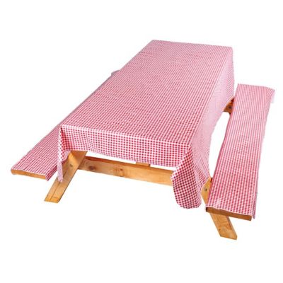 Coghlan's Red and White Checkered Tablecloth, With Bench Covers, 9155