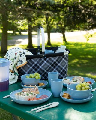 Image showing  Gray Plaid Design Picnic Basket, CC-010GPB