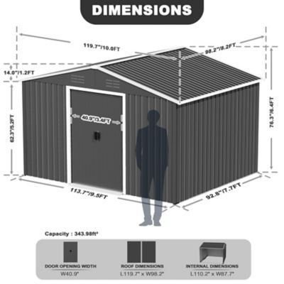 Image showing  8 X 10ft. Storage Tool Shed With Sliding Doors
