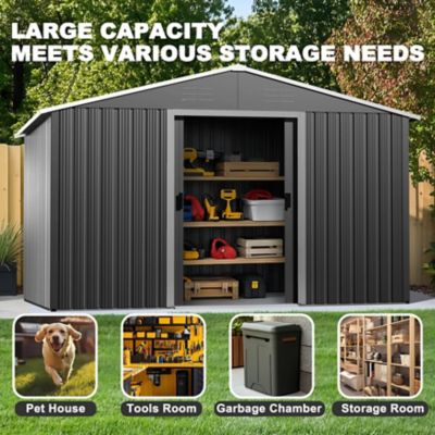 Image showing 5 th Nuu Garden 8 X 10ft. Storage Tool Shed With Sliding Doors