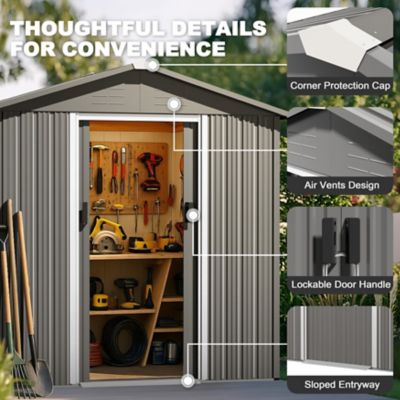 Image showing 6 th Nuu Garden 6 X 4ft. Storage Tool Shed With Sliding Doors