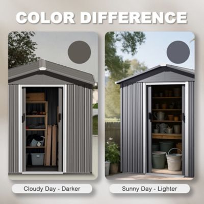 Image showing 7 th Nuu Garden 6 X 4ft. Storage Tool Shed With Sliding Doors
