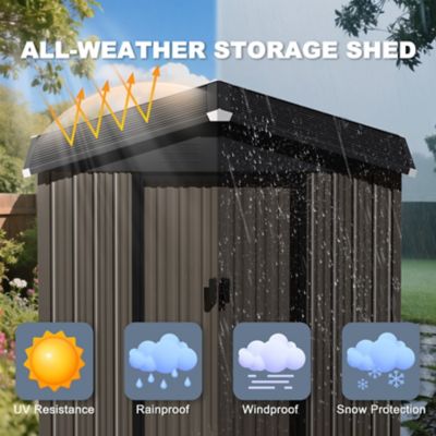 Image showing  6 x 4ft. Garden Shed Storage Tool Shed with Sliding Doors