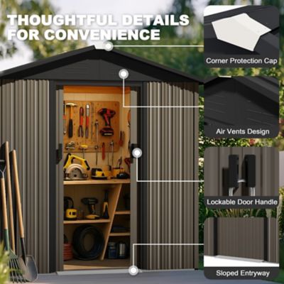 Image showing 5 th Nuu Garden 6 x 4ft. Garden Shed Storage Tool Shed with Sliding Doors