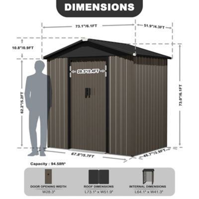 Image showing 6 th Nuu Garden 6 x 4ft. Garden Shed Storage Tool Shed with Sliding Doors