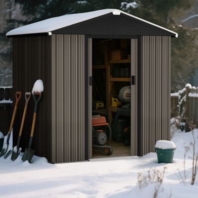 Image showing 7 th Nuu Garden 6 x 4ft. Garden Shed Storage Tool Shed with Sliding Doors