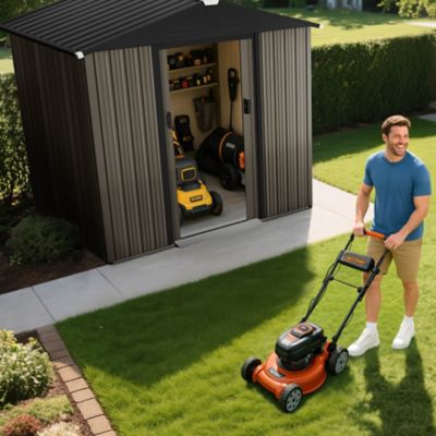 Image showing 8 th Nuu Garden 6 x 4ft. Garden Shed Storage Tool Shed with Sliding Doors