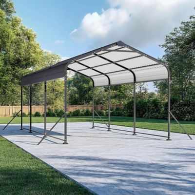 Image showing 7 th Nuu Garden 10 x 15ft. Metal Carport Garage with Canopy and Shelter, Windproof Ground Anchors and Reinforced Frame