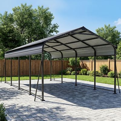 Image showing 8 th Nuu Garden 12 x 20ft. Metal Carport Garage with Canopy and Shelter, Windproof Ground Anchors and Reinforced Frame