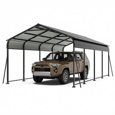 Image showing 9 th Nuu Garden 12 x 20ft. Metal Carport Garage with Canopy and Shelter, Windproof Ground Anchors and Reinforced Frame