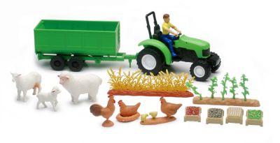 Country Life Tractor Trailer Animal Set