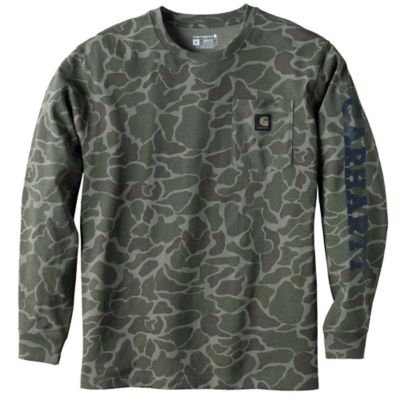 Carhartt Men's Loose Fit Long-Sleeve Pocket Sleeve Logo Graphic T-Shirt