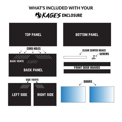 Image showing 5 th Reptile Kages 4 x 2 x 2ft. Premium PVC Reptile Enclosure Black with 9 in. Square Top Screen and Side Vents