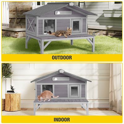Image showing  Wooden Cat House for Feral Cats