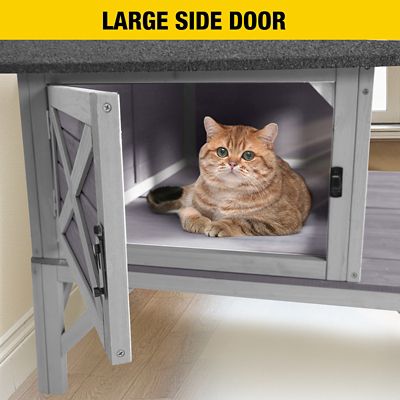 Image showing 5 th Aivituvin Wooden Cat House for Feral Cats