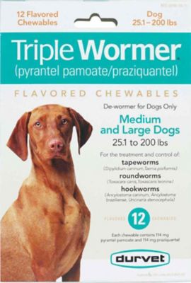 Durvet Triple Womer Medium & Large Dog (> 25 lb.), 12 ct.