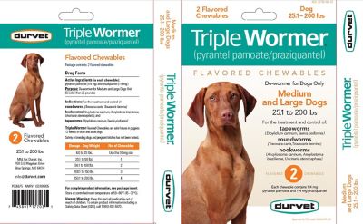 Image showing Durvet Triple Wormer for Medium & Large Dogs over 25 lb., 12 ct.