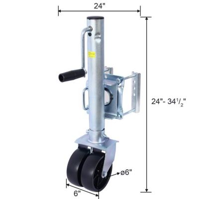 Image showing 9 th TMB Trailer Jack 34.5 in., Capacity 1500 lb., with PP Wheels and Handle