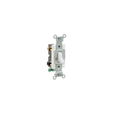 Leviton 120-Volt 277-Volt 20Amp 2-Pole Commercial Grade AC Quiet Toggle Switch, White