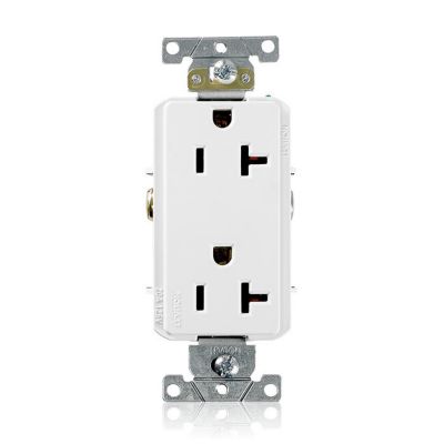 Leviton Decora 20A-125V Grounding Outlet, White