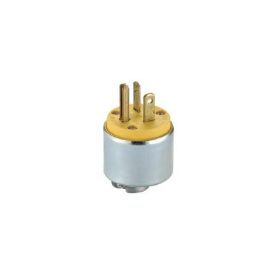 Leviton 20A-250V Grounding Armored Plug, Yellow