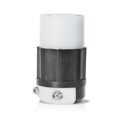 Leviton 15A-125V Locking Nylon Connector 2 Pole 3 Wire, Black and White