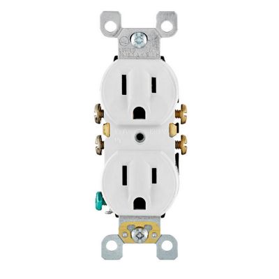 Leviton 15A-125V Grounding Outlet, 10 pk., White