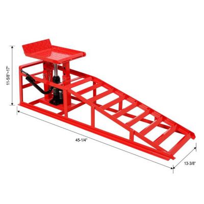 Image showing 9 th TMB 5 Ton Hydraulic Ramps with Pedal, 2 pk., Red