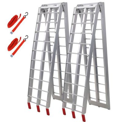 TMB 7.5 ft. Aluminum Loading Ramps, 1500 lb. Capacity Per Pair, Silver