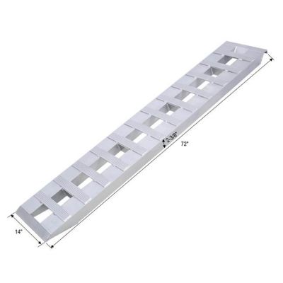 Image showing 9 th TMB 72 in. x 14 in. 6600 lb. Heavy-Duty Loading Ramps, 2 pk., Silver