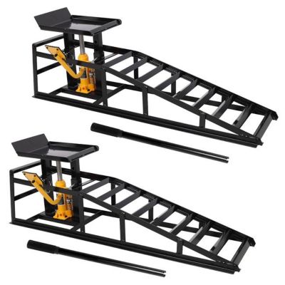 TMB 5 Ton Hydraulic Ramps with Pedal, 2 pk., Black