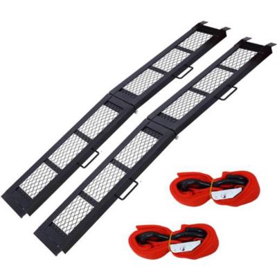 TMB 80 in. Steel Loading Ramp 800 lb. Capacity, 2 Pack, Black
