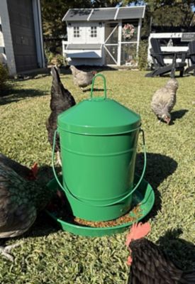 Image showing  Powder Coated Metal Feeder 26 lb., Green