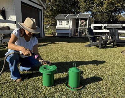 Image showing 5 th Zylina Powder Coated Metal Waterer 1 gal., Green