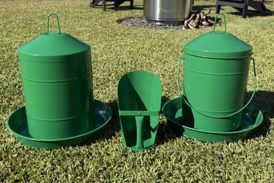 Image showing 5 th Zylina Powder Coated Metal Waterer 3.2 gal., Green