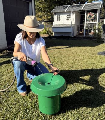 Image showing 6 th Zylina Powder Coated Metal Waterer 3.2 gal., Green