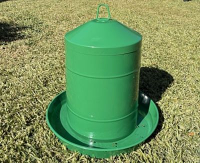 Image showing 7 th Zylina Powder Coated Metal Waterer 3.2 gal., Green