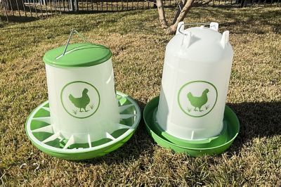 Image showing  Chicken Waterer 3.7 gal., Feeder 26 lb. Combo, Green