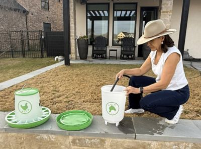 Image showing  Chicken Waterer 3.7 gal., Feeder 26 lb. Combo, Green