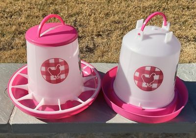 Image showing 6 th Zylina Chicken Waterer 1.5 gal. and Feeder 13 lb. Combo, Fuchsia
