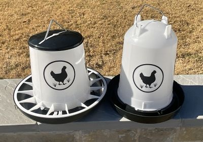 Image showing  Chicken Waterer 1.5 gal. and Feeder 13 lb. Combo, Black