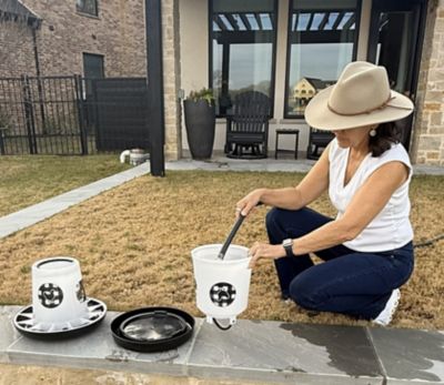 Image showing 5 th Zylina Chicken Waterer 1.5 gal. and Feeder 13 lb. Combo, Black