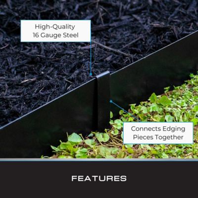 Image showing  15 x 2 in. Black Landscape Edging Connector for 14 in. Edging, 4 pc.