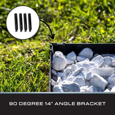 Image showing  15 x 3 in. Black 90 deg. Landscape Edging Angle Bracket 14 in. Landscape Edging, 4 pc.