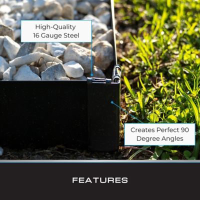 Image showing  15 x 3 in. Black 90 deg. Landscape Edging Angle Bracket 14 in. Landscape Edging, 4 pc.