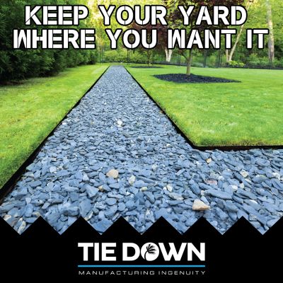 Image showing  48 x 14 in. Black Metal Landscape Edging Kit Garden Edging Steel Edging Border, 4 pc. Kit