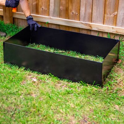 Image showing 3 th Tie Down 14 in. Tall x 4 ft. x 4 ft. Metal Raised Garden Bed Kit